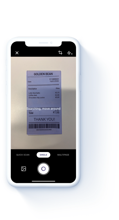 Rydoo app phone scan receipt