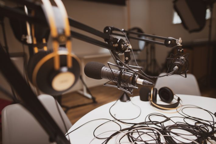 Podcasts edited in studios with professional micros are now a standard practice A studio where a finance podcast was recorded live