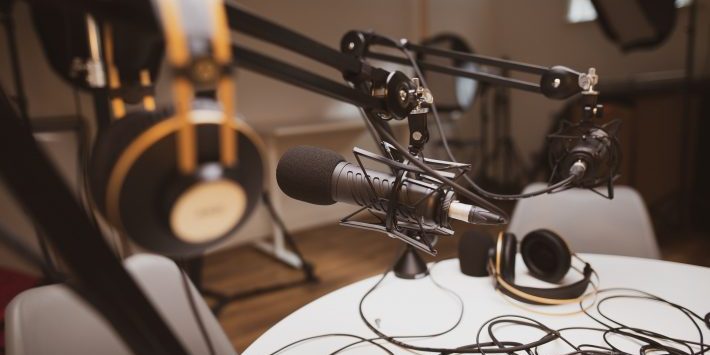 Podcasts edited in studios with professional micros are now a standard practice A studio where a finance podcast was recorded live