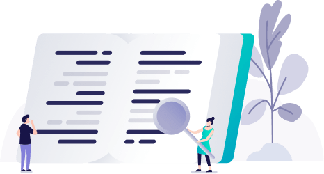 Magnifying glass over a book - Illustration