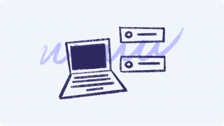 Partners illustration computer line by line