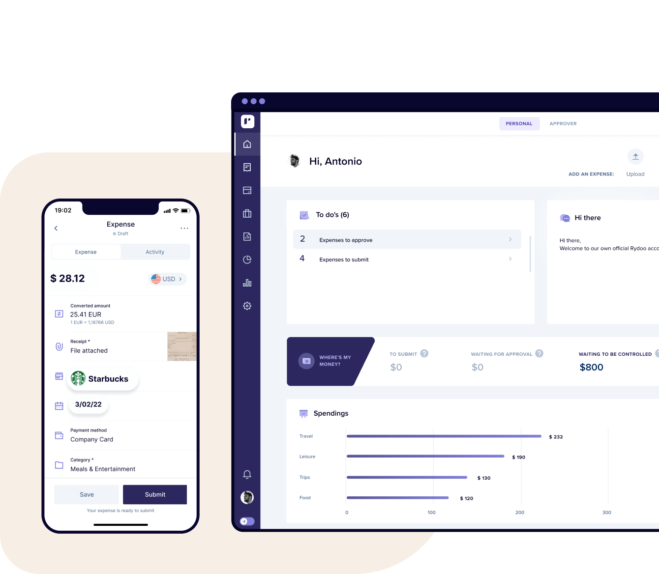 Header home app mockup pc