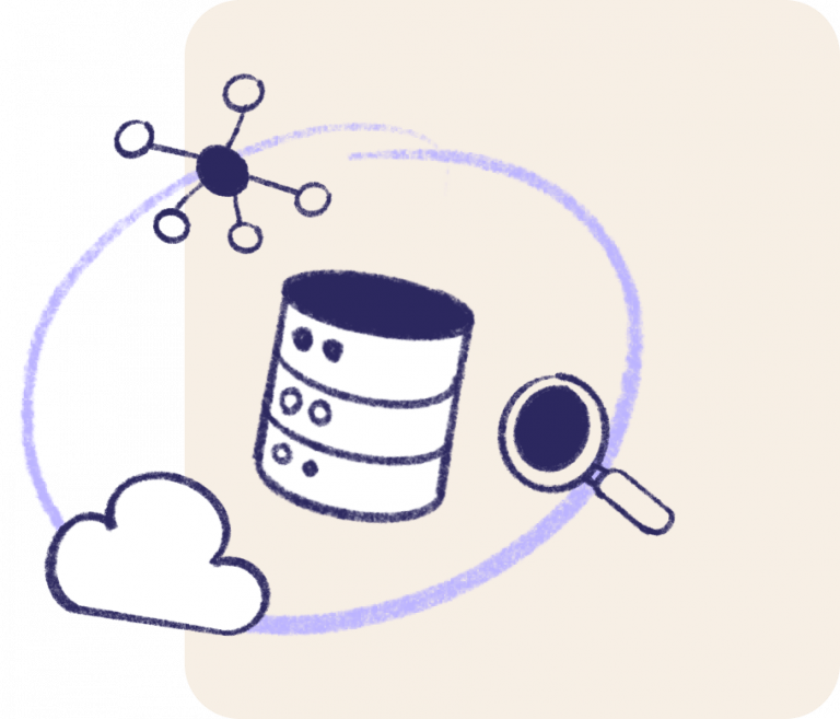 Data storage secure illustration cloud
