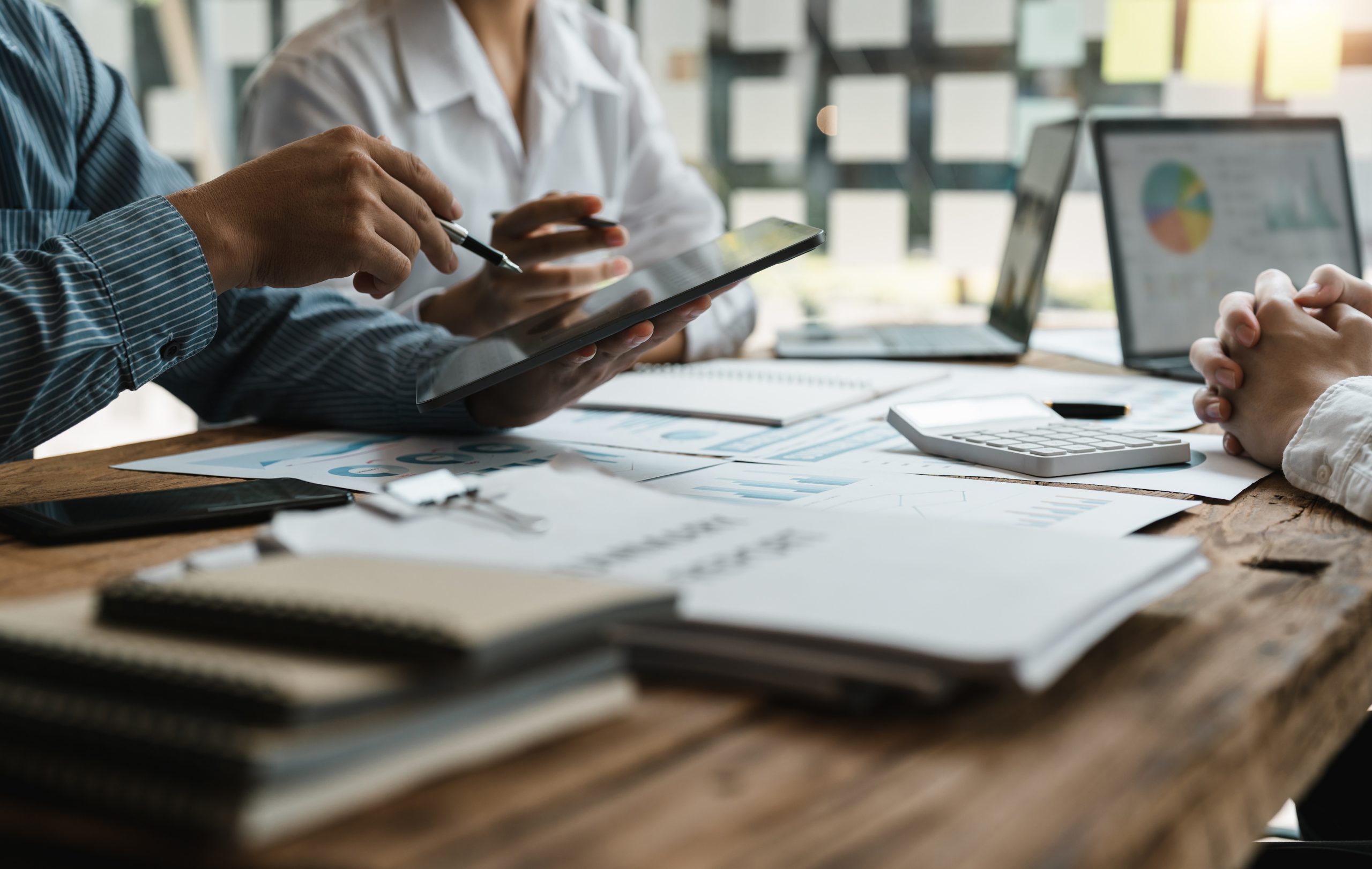 business meeting to illustrate finance control and strategy