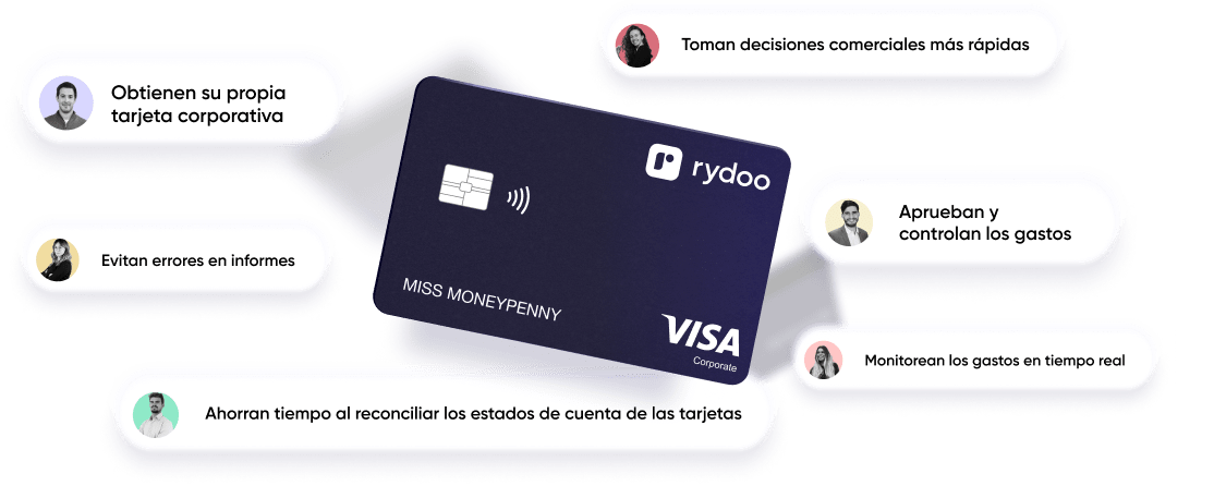 Toman decisiones comerciales más rápidas, Aprueban y controlan los gastos, Monitorean los gastos en tiempo real, Ahorran tiempo al reconciliar los estados de cuenta de las tarjetas, Evitan errores en informes, Obtienen su propia tarjeta corporativa