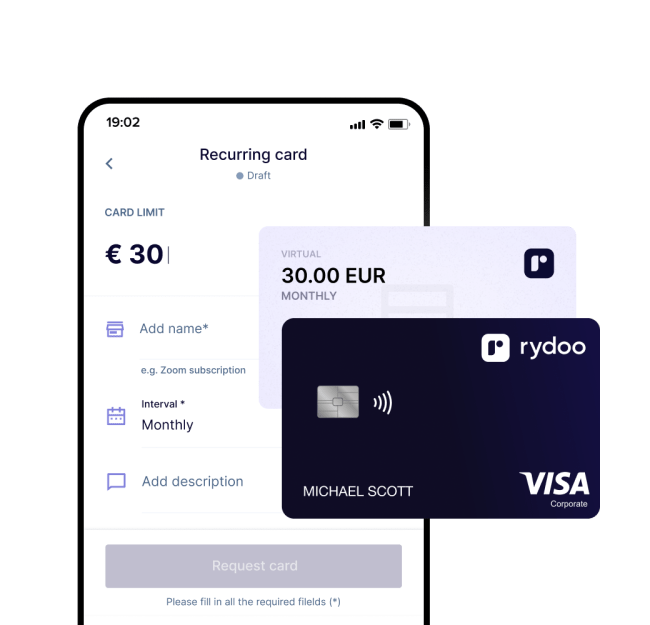 Rydoo Corporate Cards Section