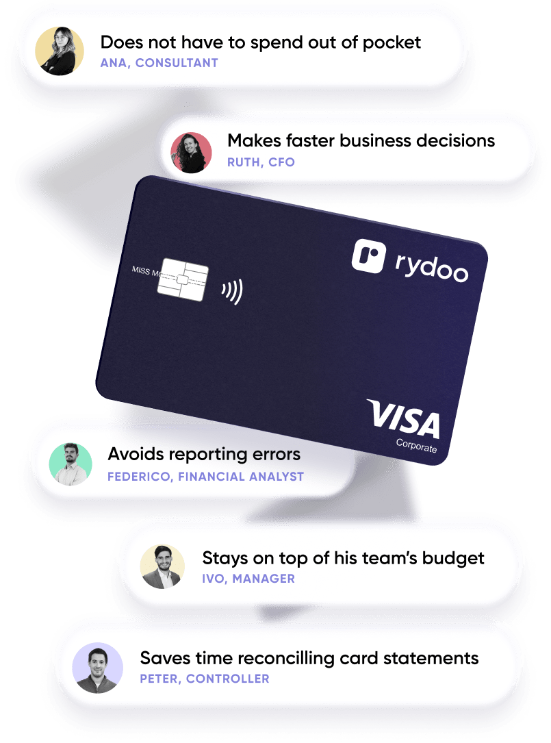 Rydoo expense cards - only for active users graph visa-corporate