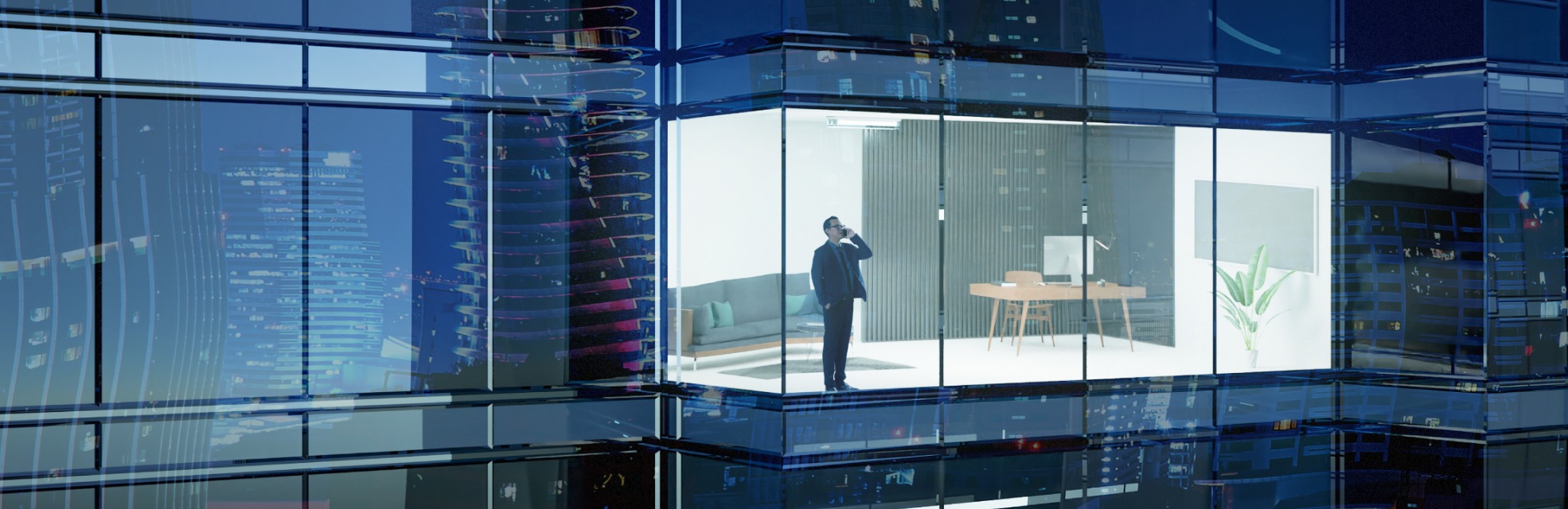 person looking outside an office window to represent the cfo of the future
