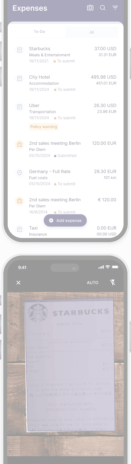 Expense app background mockups