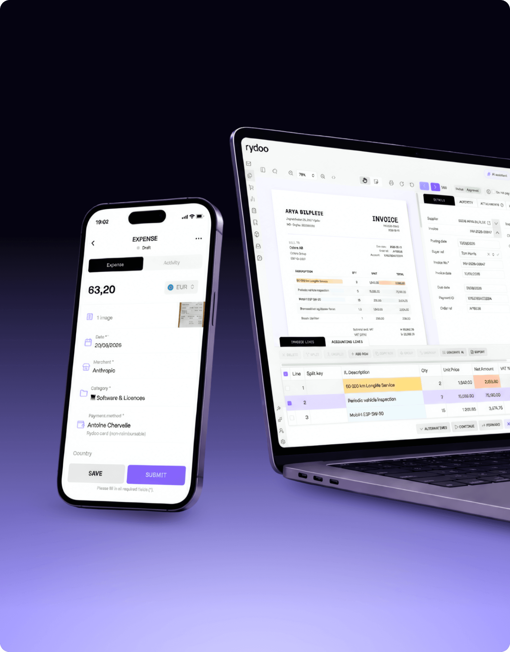 Rydoo devices form