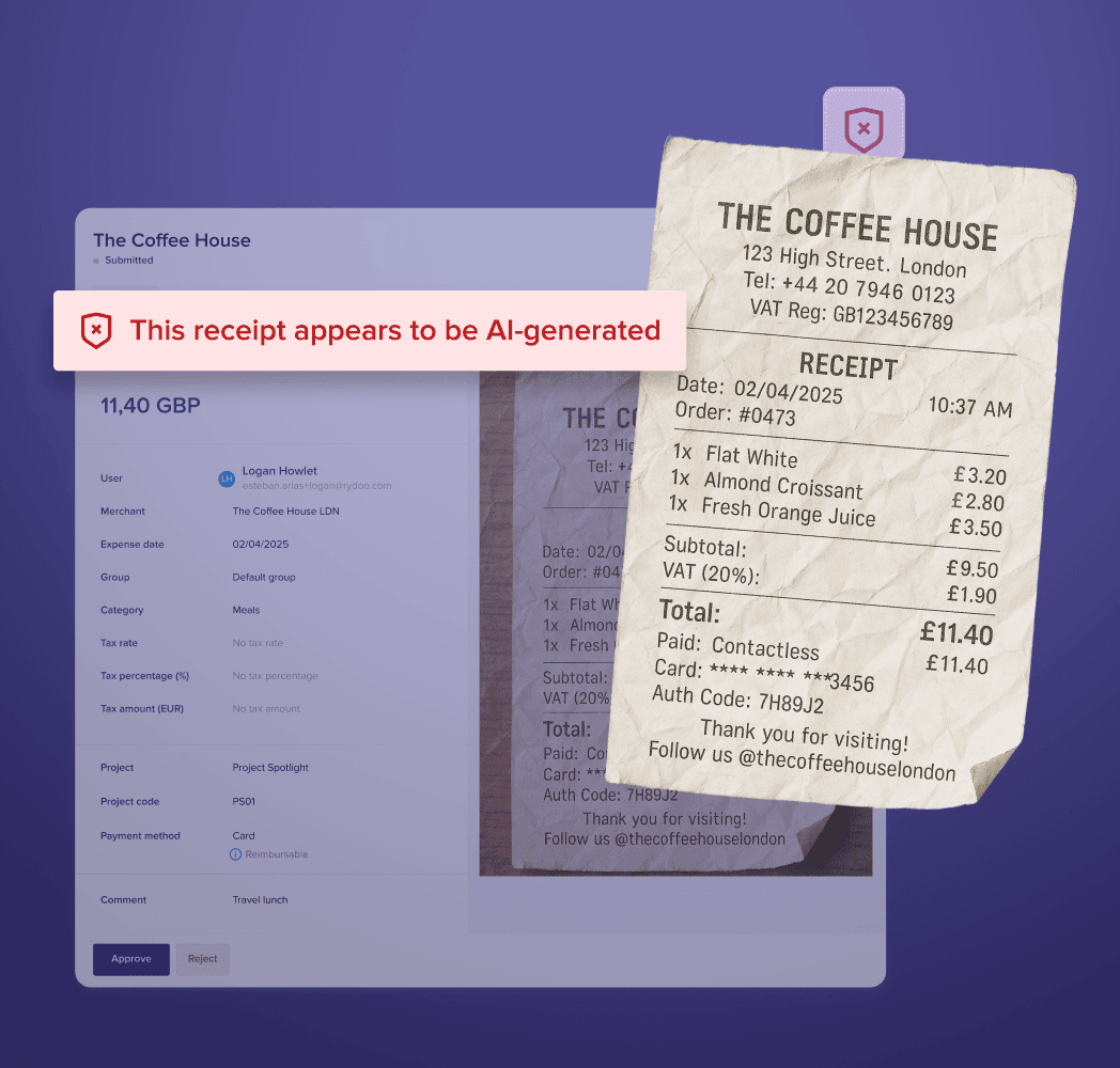 Smart audit monitor fake receipts